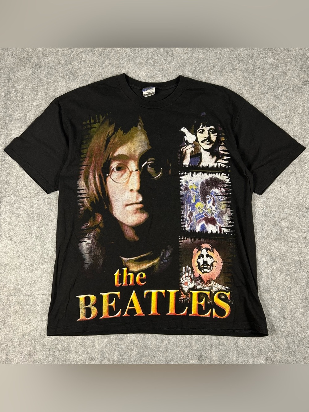 Vintage 90s The Beatles AOP Music Band T Shirt Size Large